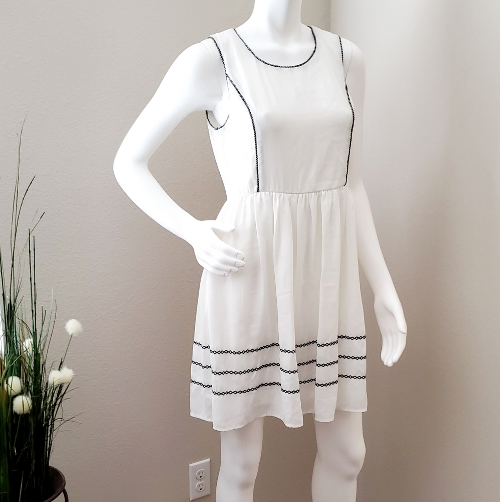Modcloth Licorice Kissed Little White Mini Dress